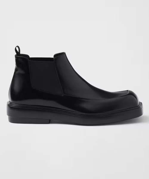 A-41828<br><b>PRADA</b><br>브러쉬드 가죽 첼시 부츠</b><br>[매장가-190만원대]