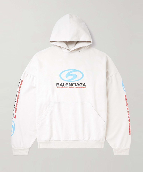 T-30390<br><b>BALENCIAGA</b><br>로고 프린트 코튼 저지 후디</b><br>[매장가-100만원대]
