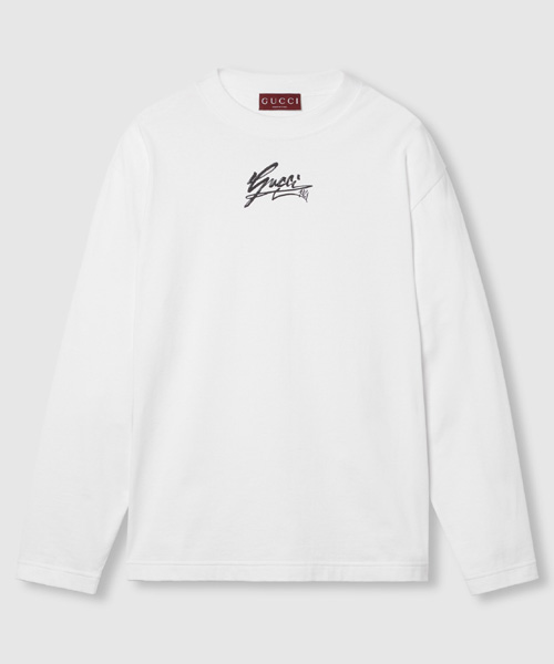 T-30418<br><b>GUCCI</b><br>로고 프린트 코튼 저지 티셔츠</b><br>[매장가-100만원대]