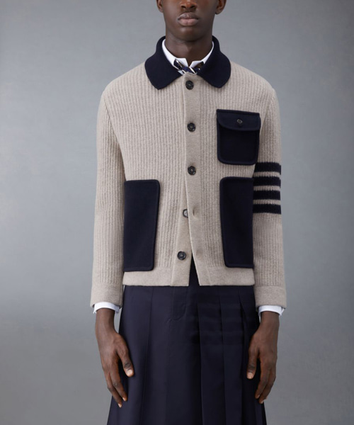 JK-23608<br><b>THOM BROWNE</b><br>스티치 4-바 울 가디건</b><br>[매장가-200만원대]