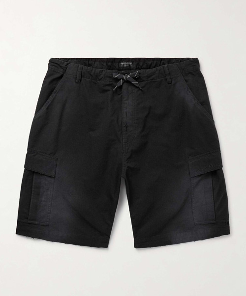 P-15937<br><b>BALENCIAGA</b><br>디스트로이드 코튼 립스탑 와이드 카고 쇼츠</b><br>[매장가-200만원대]