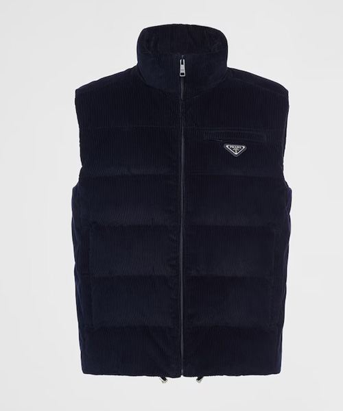 JK-23512<br><b>PRADA</b><br>코듀로이 다운 베스트 자켓</b><br>[매장가-200만원대]