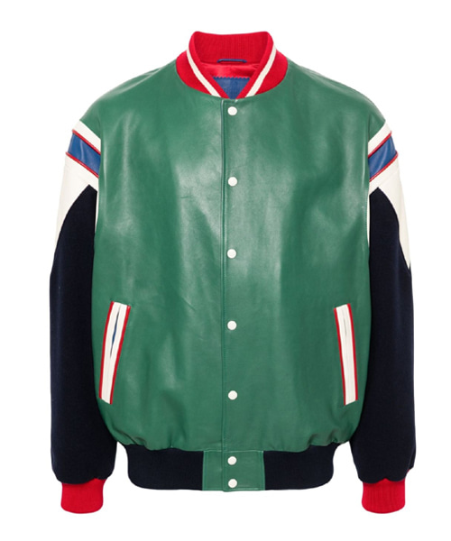 JK-23455<br><b>GUCCI</b><br>패널드 디자인 가죽 봄버 재킷</b><br>[매장가-1000만원대]