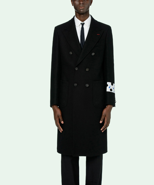 JK-23969<br><b>OFF-WHITE</b><br>로고 롱 코트</b><br>[매장가-500만원대]