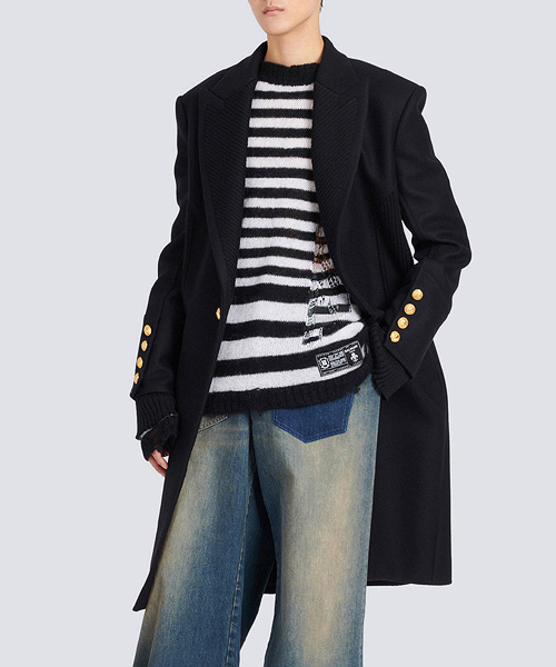 JK-23818<br><b>BALMAIN</b><br>싱글 브레스티드 미디 코트</b><br>[매장가-700만원대]