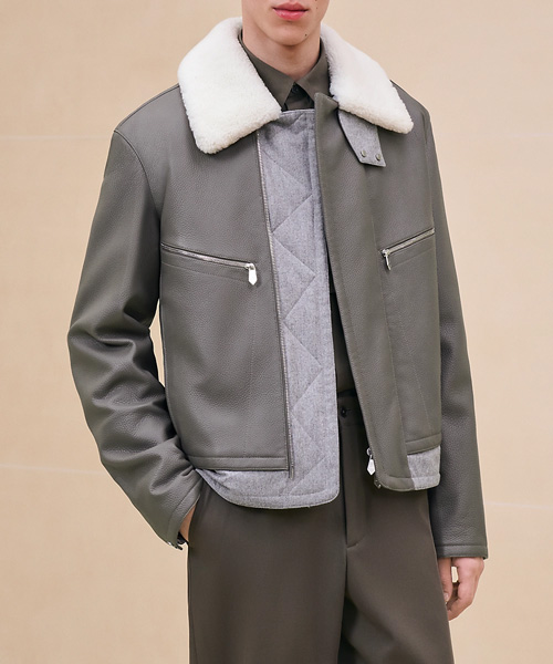 JK-23855<br><b>HERMES</b><br>가죽 지퍼 숏 자켓</b><br>[매장가-2000만원대]