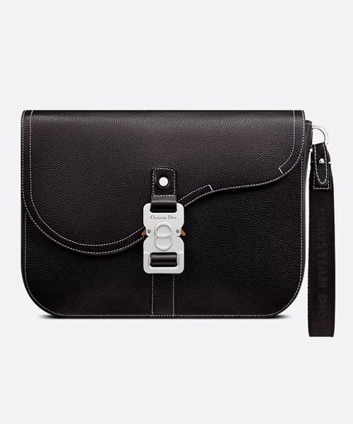 A-41959<br><b>DIOR</b><br>블랙 그레인 가죽 SADDLE A5 파우치</b><br>[매장가-200만원대]