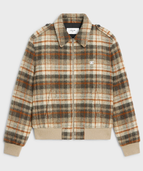 JK-24048<br><b>CELINE</b><br>브러시드 체크 트위드 루즈 테디 재킷</b><br>[매장가-390만원대]