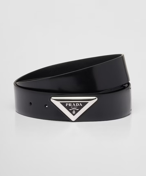 A-42038<br><b>PRADA</b><br>브러쉬드 가죽 벨트</b><br>[매장가-100만원대]