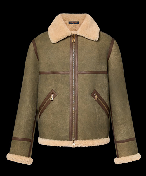 JK-23849<br><b>LOUIS VUITTON</b><br>가죽 라인 지퍼 무스탕</b><br>[매장가-1500만원대]