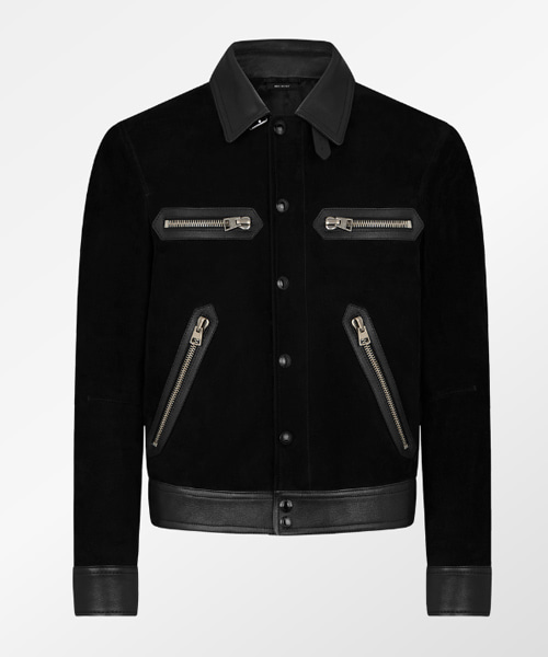 JK-24024<br><b>TOM FORD</b><br>소프트 스웨이드 콘트라스트 멀티 지퍼 자켓</b><br>[매장가-1300만원대]
