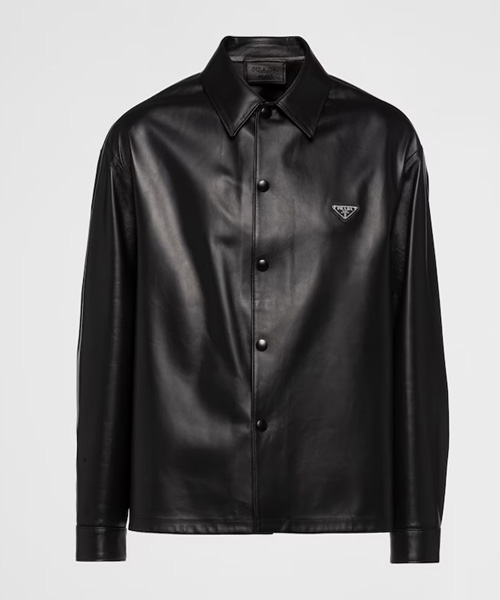 S-5455<br><b>PRADA</b><br>트라이앵글 패치 나파 가죽 셔츠</b><br>[매장가-580만원대]
