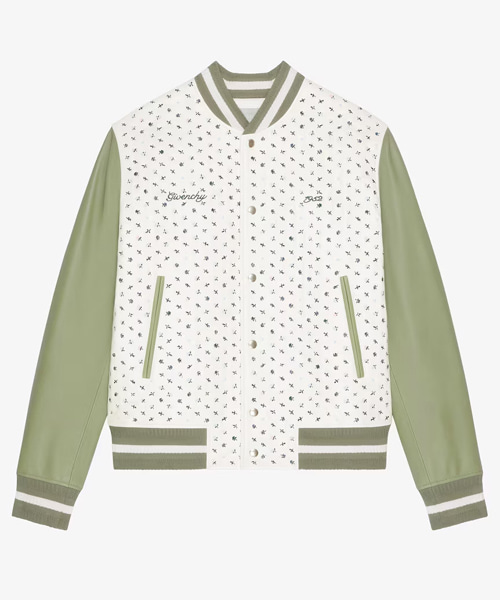 JK-23973<br><b>GIVENCHY</b><br>플라워 자수 가죽 바시티 블루종</b><br>[매장가-1000만원대]