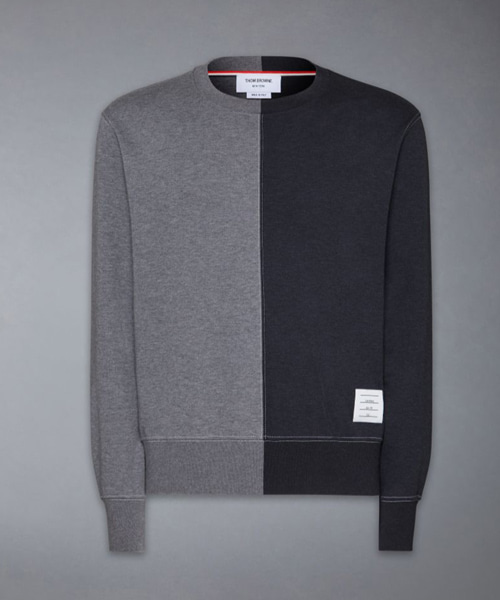 T-30524<br><b>THOM BROWNE</b><br>펀믹스 코튼 밀라노 콘트라스트 스티치 크루넥 스웨트셔츠</b><br>[매장가-130만원대]