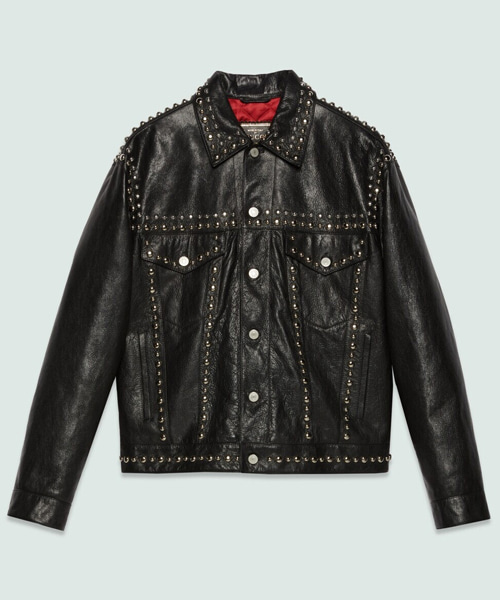 JK-23777<br><b>GUCCI</b><br>스터드 가죽 라이더 자켓</b><br>[매장가-1000만원대]