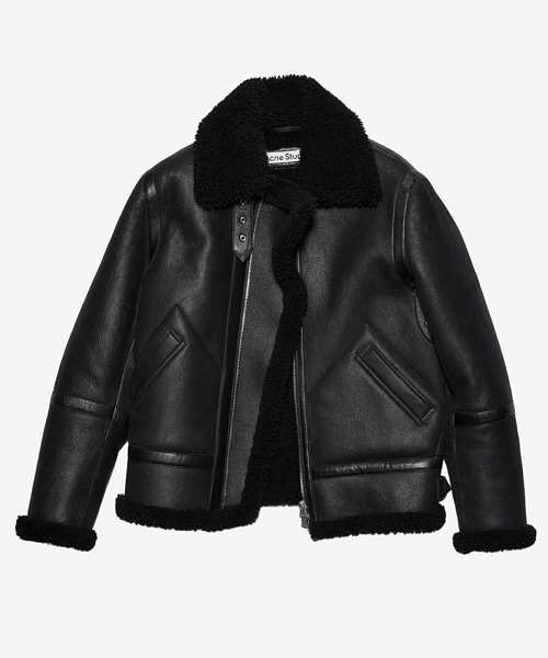 JK-23924<br><b>ACNE</b><br>셔링 에비에이터 가죽 자켓</b><br>[매장가-370만원대]