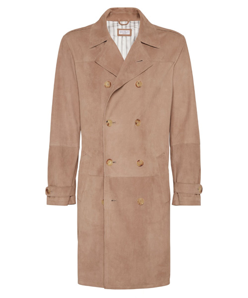 JK-23875<br><b>BRUNELLO CUCINELLI</b><br>노치드 라펠 스웨이드 코트</b><br>[매장가-1600만원대]