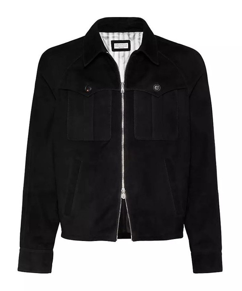 JK-23823<br><b>BRUNELLO CUCINELLI</b><br>체스트 포켓 & 라그랑 슬리브 스웨이드 자켓</b><br>[매장가-600만원대]