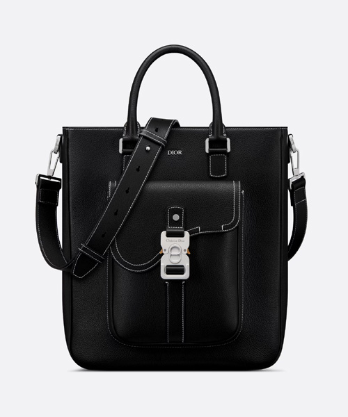 A-41952<br><b>DIOR</b><br>블랙 그레인 송아지 가죽 SADDLE 토트백</b><br>[매장가-460만원대]