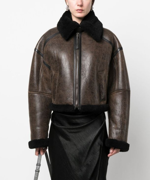 JK-23921<br><b>ACNE</b><br>시어링 가죽 재킷</b><br>[매장가-400만원대]