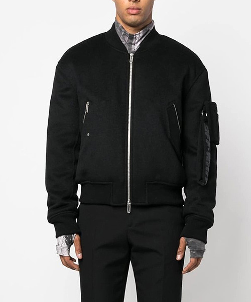 JK-23983<br><b>OFF-WHITE</b><br>MA-1 지퍼 울 블루종 자켓</b><br>[매장가-500만원대]