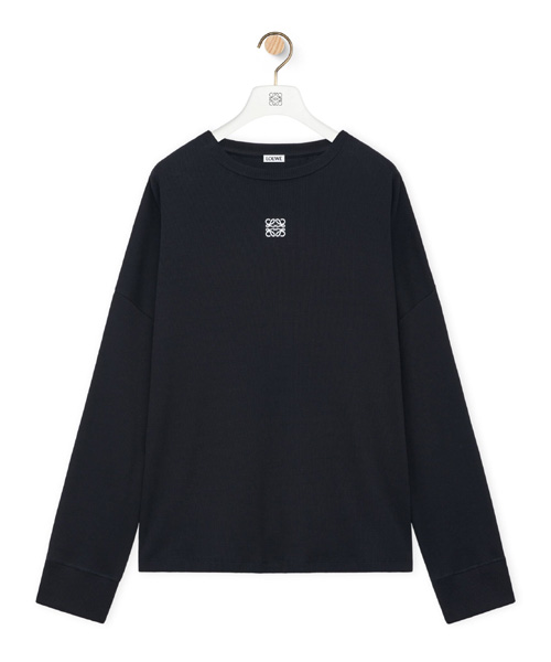 T-30586<br><b>LOEWE</b><br>시그니처 자수 코튼 롱 슬리브 티셔츠</b><br>[매장가-80만원대]
