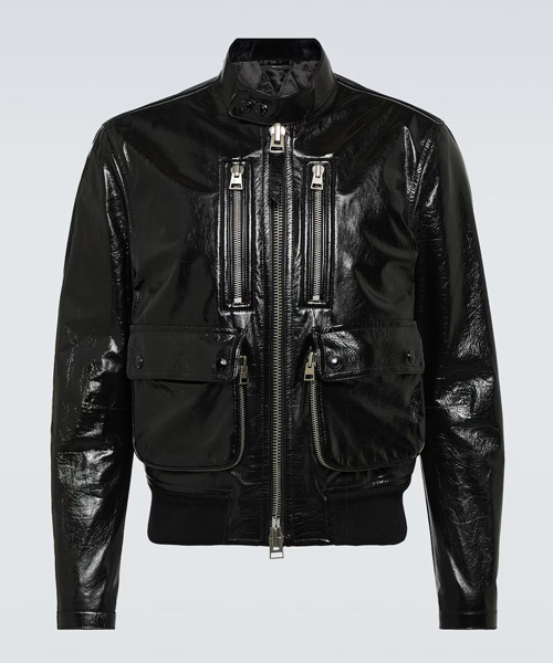 JK-23748<br><b>TOM FORD</b><br>크랙 레더 집업 포켓 블루종</b><br>[매장가-1000만원대]