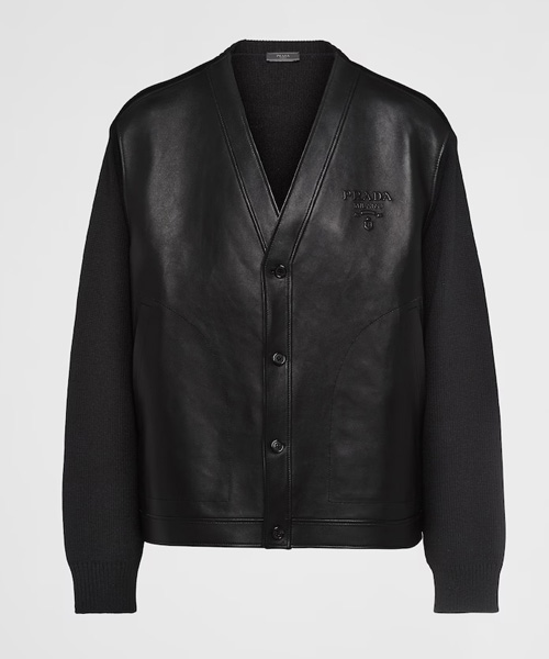JK-24026<br><b>PRADA</b><br>캐시미어 & 가죽 가디건 자켓</b><br>[매장가-600만원대]