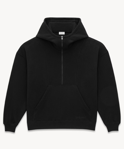 T-30500<br><b>SAINT LAURENT</b><br>시그니처 패치 하프 지퍼 후디</b><br>[매장가-250만원대]