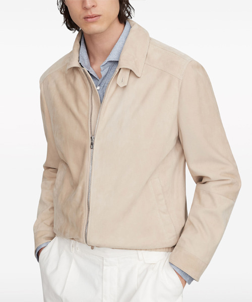 JK-24103<br><b>BRUNELLO CUCINELLI</b><br>더블 지퍼 스웨이드 블루종</b><br>[매장가-1000만원대]
