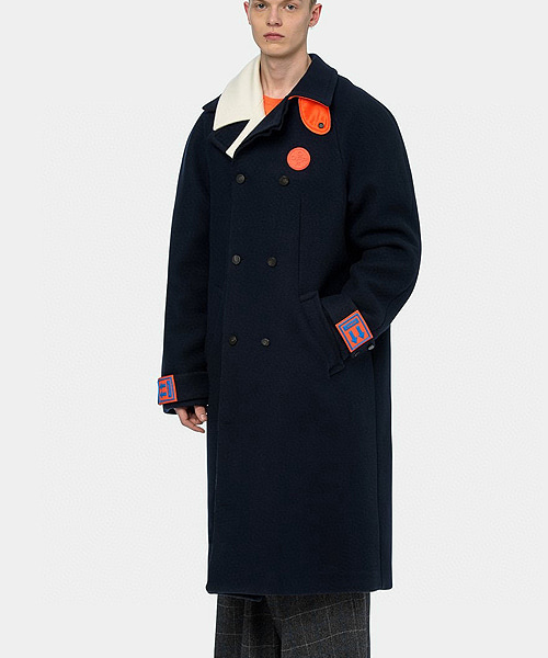 JK-24102<br><b>OFF-WHITE</b><br>더블버튼 패브릭 포켓 롱 코트</b><br>[매장가-500만원대]