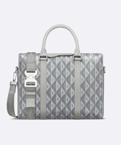 A-42487<br><b>DIOR</b><br>링고 브리프케이스 그레이 CD 다이아몬드 캔버스 스무스 카프스킨</b><br>[매장가-420만원대]