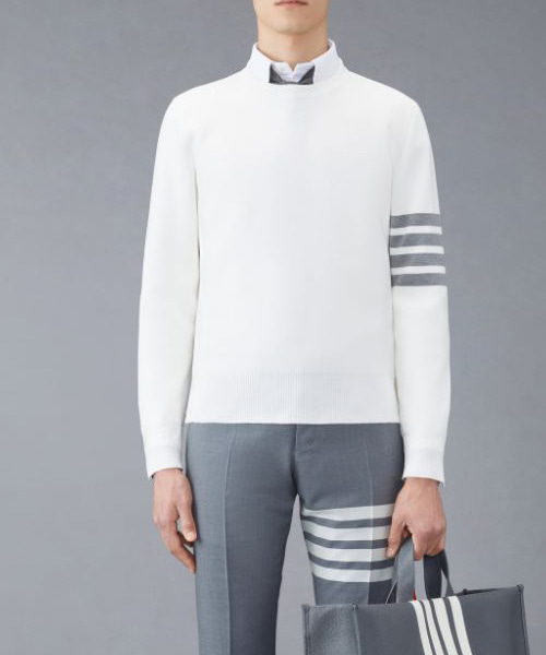 T-30629<br><b>THOM BROWNE</b><br>밀라노 스티치 코튼 4-바 크루넥 풀오버</b><br>[매장가-160만원대]