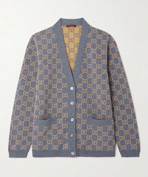 JK-24150<br><b>GUCCI</b><br>울 블렌드 리버시블 자카드 니트 가디건</b><br>[매장가-300만원대]