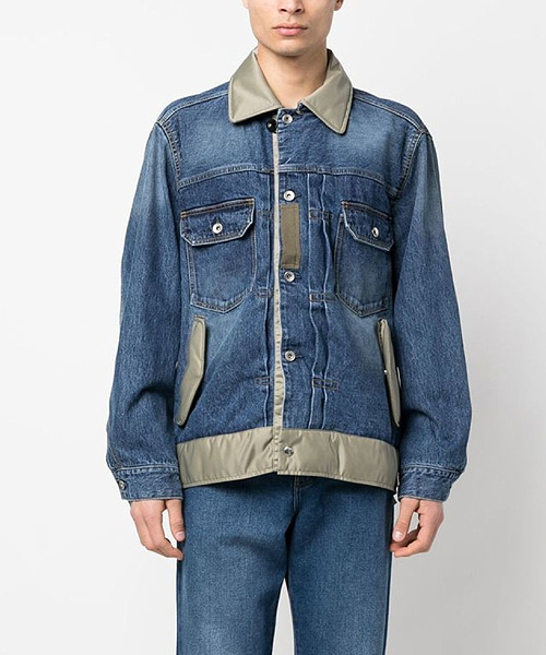 JK-24271<br><b>SACAI</b><br>콘트라스트 칼라 데님 재킷</b><br>[매장가-200만원대]