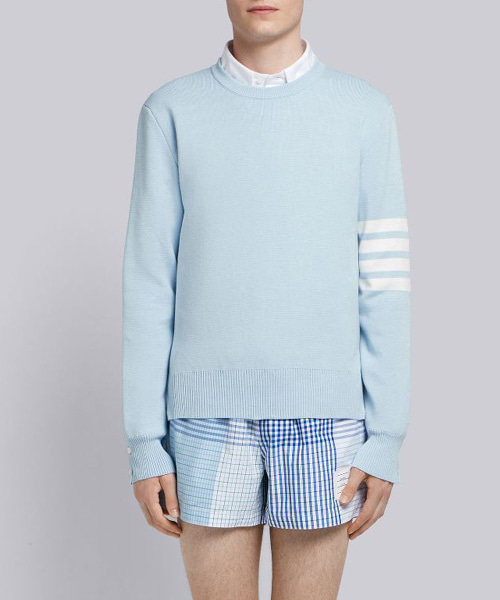 T-30631<br><b>THOM BROWNE</b><br>밀라노 스티치 코튼 4-바 크루넥 풀오버</b><br>[매장가-160만원대]
