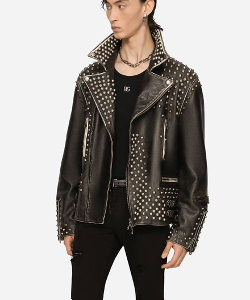 JK-24259<br><b>DOLCE & GABBANA</b><br>멀티 컬러 스터드 장식 불스킨 재킷</b><br>[매장가-1000만원대]