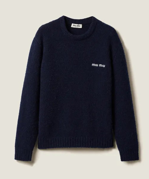 T-30650<br><b>MIU MIU</b><br>로고 자수 니트 캐시미어 스웨터</b><br>[매장가-300만원대]