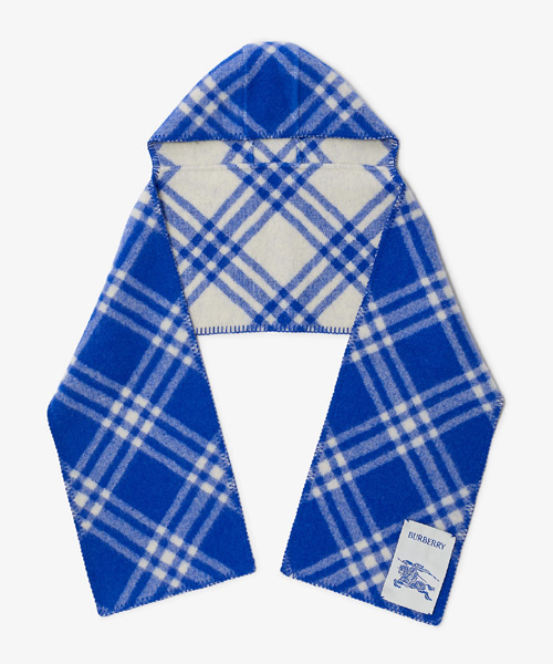 A-42396<br><b>BURBERRY</b><br>체크 울 후드 스카프</b><br>[매장가-120만원대]