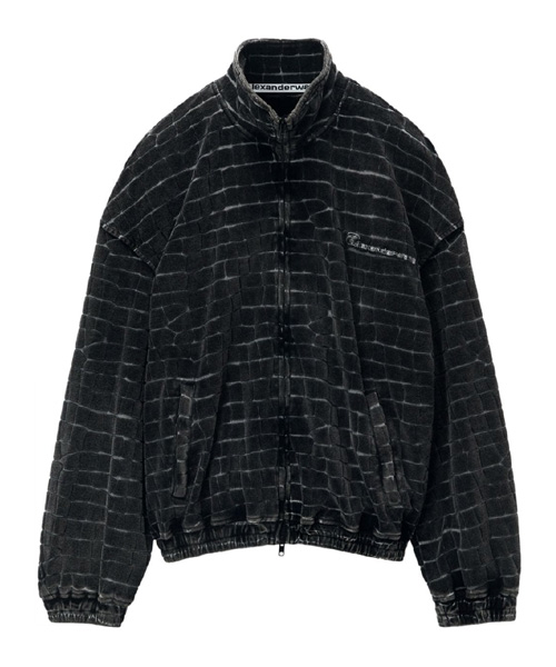 JK-24233<br><b>ALEXANDER WANG</b><br>악어 가죽 패턴 벨벳 봄버 자켓</b><br>[매장가-100만원대]