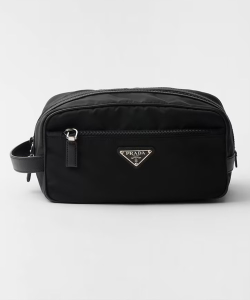 A-42767<br><b>PRADA</b><br>리나일론 & 사피아노 가죽 트래블 파우치</b><br>[매장가-120만원대]