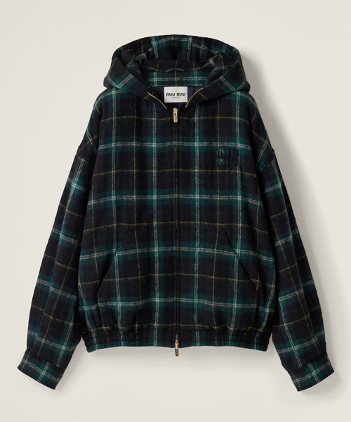 JK-24508<br><b>MIU MIU</b><br>플래드 울 블루종 자켓</b><br>[매장가-500만원대]