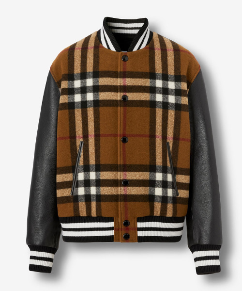 JK-24399<br><b>BURBERRY</b><br>체크 테크니컬 울 & 가죽 봄버 자켓</b><br>[매장가-600만원대]