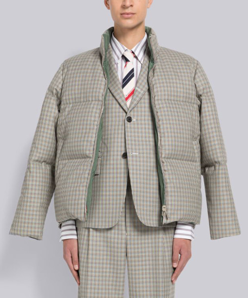 JK-24500<br><b>THOM BROWNE</b><br>울 하운드투스 4-바 리버서블 퍼넬 넥 재킷</b><br>[매장가-500만원대]