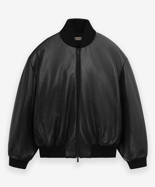 JK-24470<br><b>FEAR OF GOD</b><br>스트라이프 풀 그레인 가죽 봄버 재킷</b><br>[매장가-750만원대]