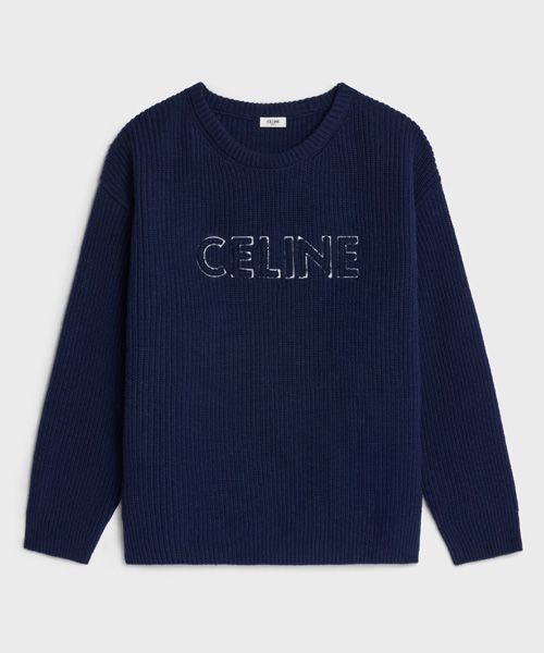T-30795<br><b>CELINE</b><br>로고 자수 크루넥 울 스웨터</b><br>[매장가-210만원대]