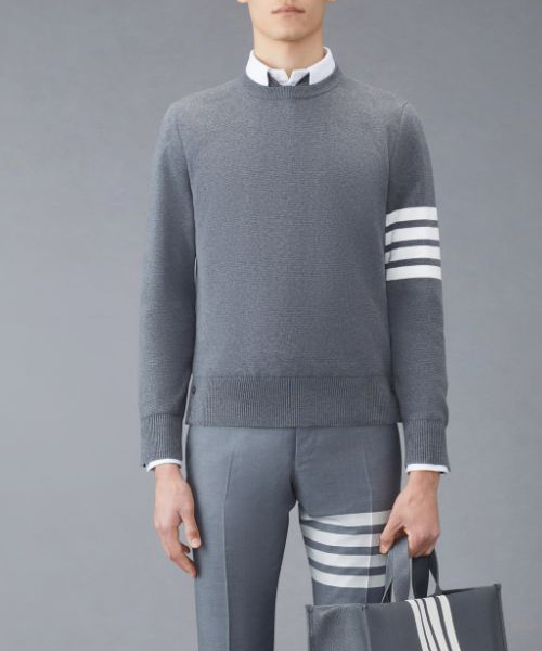 T-30855<br><b>THOM BROWNE</b><br>밀라노 스티치 코튼 4-바 크루넥 풀오버</b><br>[매장가-160만원대]