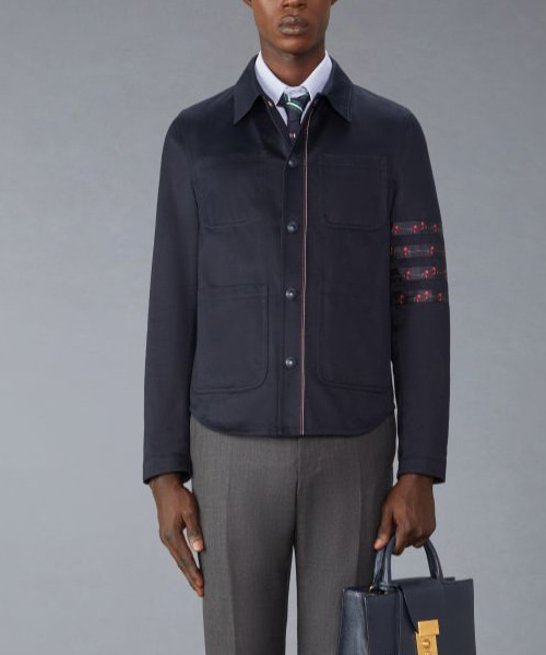 JK-24499<br><b>THOM BROWNE</b><br>코튼 로즈 4-바 유틸리티 자켓</b><br>[매장가-180만원대]