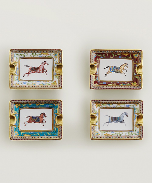 A-42562<br><b>HERMES</b><br>CHEVAL D`ORIENT SET OF 4 MINI 애쉬트레이</b><br>[매장가-140만원대]