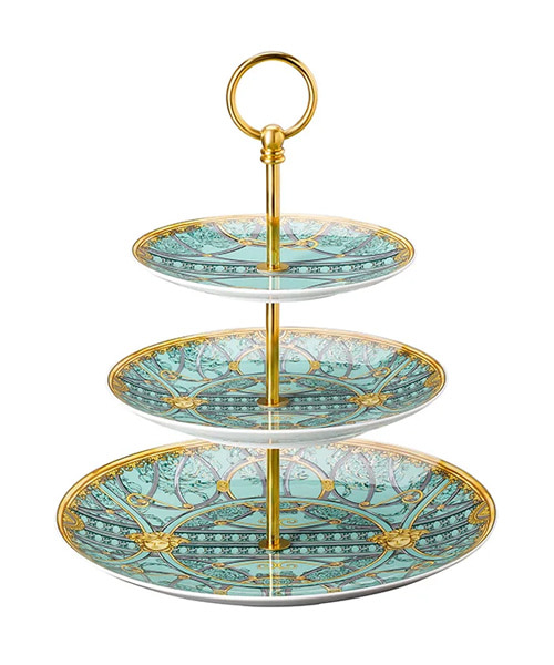 A-42738<br><b>VERSACE</b><br>라 스칼라 델 팔라초 3단 케이크 스탠드</b><br>[매장가-130만원대]